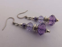 Load image into Gallery viewer, Purple Faceted Handmade Bead Earrings
