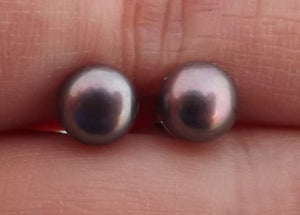 Purple Freshwater Pearl Stud Earrings