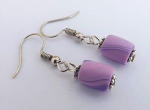 Purple Kathryn Design Bead Drop Earrings