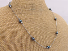 Load image into Gallery viewer, Purple Pearl Beads on Sterling Silver Chain Necklace
