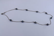 Load image into Gallery viewer, Purple Pearl Beads on Sterling Silver Chain Necklace
