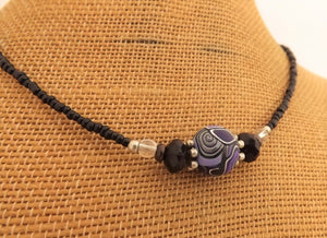 Purple & Black Mix Kathryn Design Handmade bead necklace