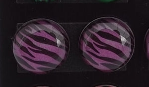 Zebra Print Dome Stud Earrings