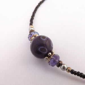 Purple & Blue Handmade Kathryn Design bead necklace