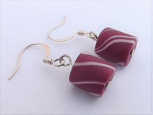 Load image into Gallery viewer, Purple &amp; Pearl Kathryn Design Bead Drop Earrings
