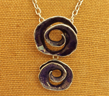 Load image into Gallery viewer, Purple &amp; Silver Spiral Twist Pendant Necklace
