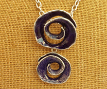 Load image into Gallery viewer, Purple &amp; Silver Spiral Twist Pendant Necklace
