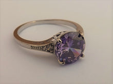 Load image into Gallery viewer, Purple &amp; Silver Tone Bling Ring (size 11)
