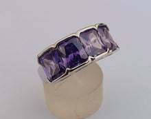 Load image into Gallery viewer, Purple &amp; Silver Tone Bling Ring (size 6)
