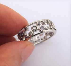 Purple & Silver Tone Ring (Size 10)