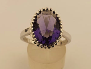 Purple & Silver Tone Ring (size 10)