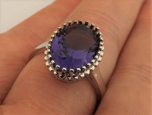 Load image into Gallery viewer, Purple &amp; Silver Tone Ring (size 10)
