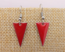 Load image into Gallery viewer, Red Enamel Style Drop Earrings
