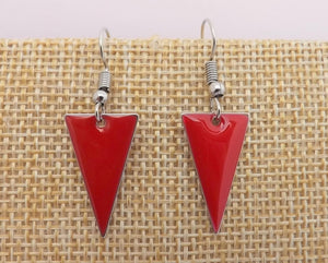 Red Enamel Style Drop Earrings