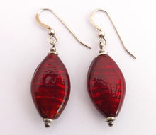 Load image into Gallery viewer, Red Foil Bead Earrings
