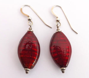 Red Foil Bead Earrings