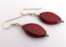 Load image into Gallery viewer, Red Foil Bead Earrings
