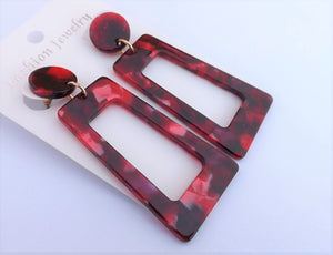 Acrylic Rectangle Drop Earrings (multiple colour options)