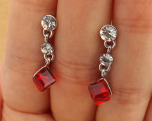 Load image into Gallery viewer, 3D Cube Drop Earrings, Stud Setting (3 colour options)
