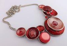 Load image into Gallery viewer, Red &amp; Silver Tone Collar Necklace
