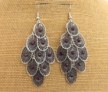 Load image into Gallery viewer, Grey &amp; Silver Tone  Drop Earrings
