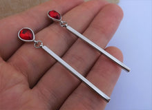 Load image into Gallery viewer, Faceted Long Drop Earrings (multiple colour options)
