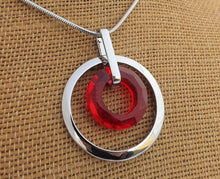 Load image into Gallery viewer, Silver Tone Round Drop Pendant Necklace (4x colour options)
