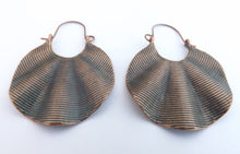 Load image into Gallery viewer, Ribboned Blue &amp; Copper Tone Drop Earrings
