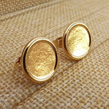 Load image into Gallery viewer, Round Gold Tone Clip on Earrings
