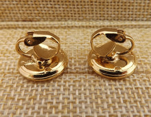 Load image into Gallery viewer, Round Gold Tone Clip on Earrings
