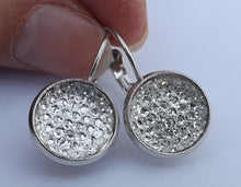 Load image into Gallery viewer, Silver Bling Earrings on Lever Back Hooks
