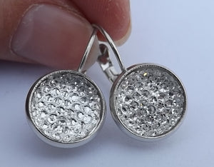 Silver Bling Earrings on Lever Back Hooks