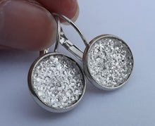 Load image into Gallery viewer, Silver Bling Earrings on Lever Back Hooks
