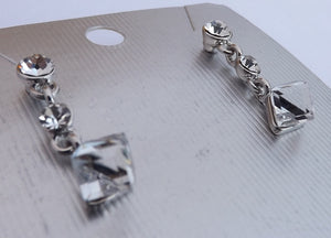 3D Cube Drop Earrings, Stud Setting (3 colour options)