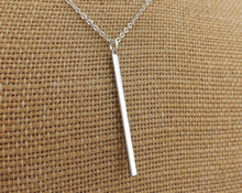 Load image into Gallery viewer, Silver Tone Bar Pendant Necklace
