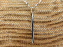 Load image into Gallery viewer, Silver Tone Bar Pendant Necklace
