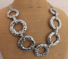 Load image into Gallery viewer, Silver Tone Chunky Round Chain Link Collar Necklace
