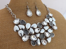 Load image into Gallery viewer, Silver Tone Collar Necklace &amp; Earrings Set
