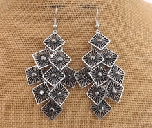 Load image into Gallery viewer, Silver Tone Drop Earrings
