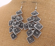 Load image into Gallery viewer, Silver Tone Drop Earrings
