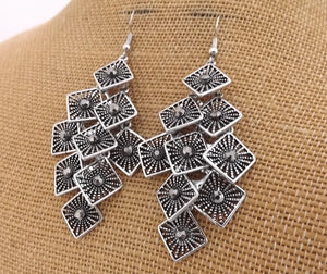 Silver Tone Drop Earrings