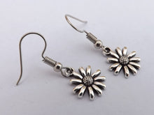 Load image into Gallery viewer, Silver Tone Flower Drop Earrings
