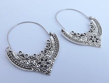 Load image into Gallery viewer, Hoop Style Drop Earrings with Diamantes (Gold or Silver Tone)
