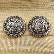 Load image into Gallery viewer, Silver Tone Vintage Clip on Earrings
