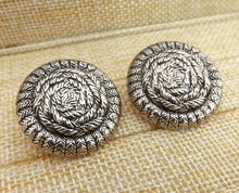 Load image into Gallery viewer, Silver Tone Vintage Clip on Earrings
