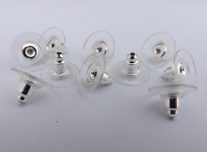 5 Pairs Silver Tone & Plastic Earring Backs