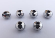 Load image into Gallery viewer, 6x8mm Silver Metallic Crystal Cut Glass Rondelle Beads
