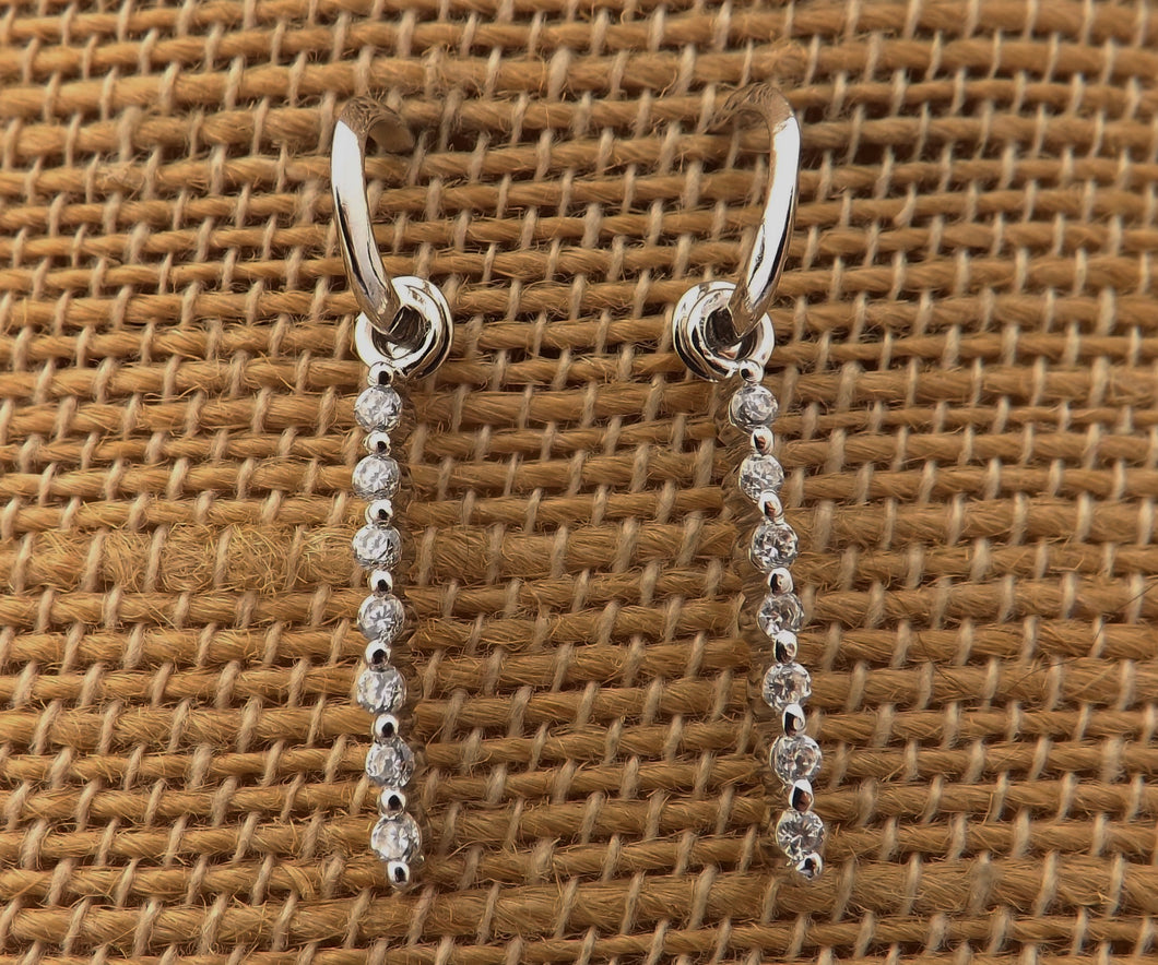 Silver & Bling Straight Drop Earrings