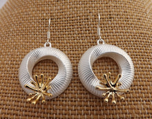 Load image into Gallery viewer, Silver &amp; Gold Tone Round Earrings
