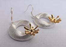 Load image into Gallery viewer, Silver &amp; Gold Tone Round Earrings
